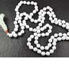 White Coral Smooth Round Prayer Mala Beads Strand Length 40 Inches and Size 8mm approx.